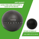 Vingrošanas bumba TUNTURI Gymball 65cm pretsprādziena, melna
