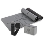 Komplekts YOGA SET HMS GRAY MAT TPE YM10 + BLOCK KJ02 + STRAP SJ02