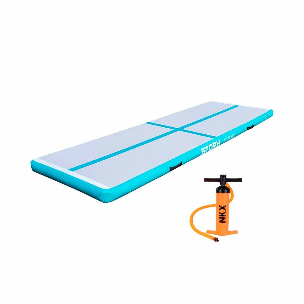 Piepūšams vingrošanas matracis Story Airtrack 3m x 1m x 10cm aquagreen