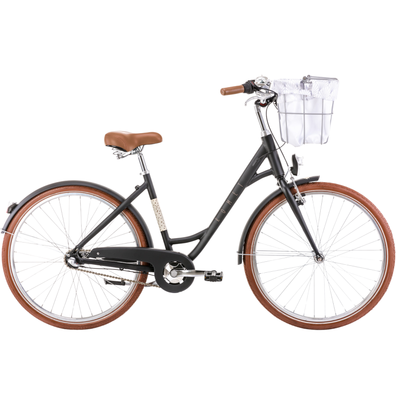 Velosipēds ROMET Pop Art Eco, ar priekšējo grozu, melns (L)