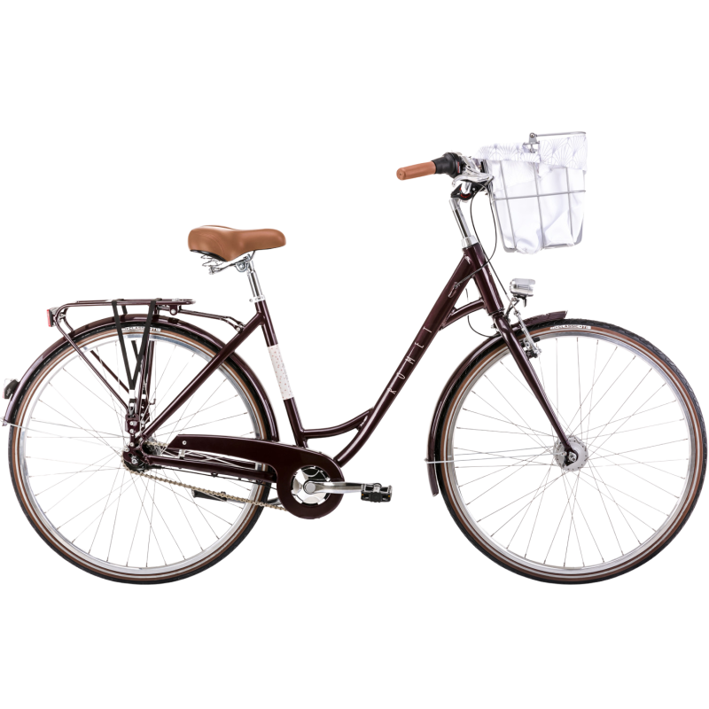 Velosipēds ROMET Pop Art Lux, ar priekšējo grozu, tumši sarkans (M)