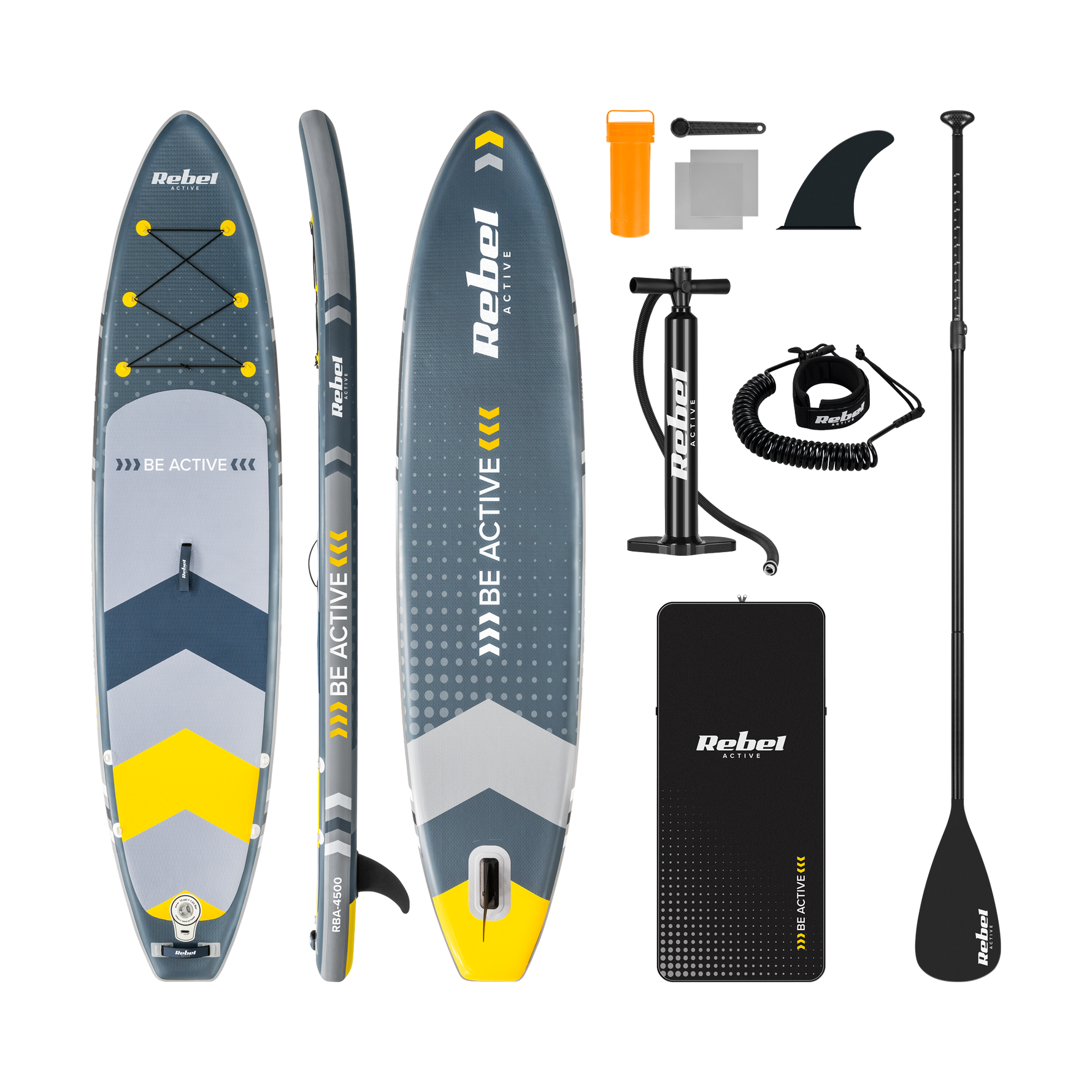Sup dēlis piepūšams REBEL ACTIVE piepūšamais SUP dēlis 350x81x15cm, komplekt