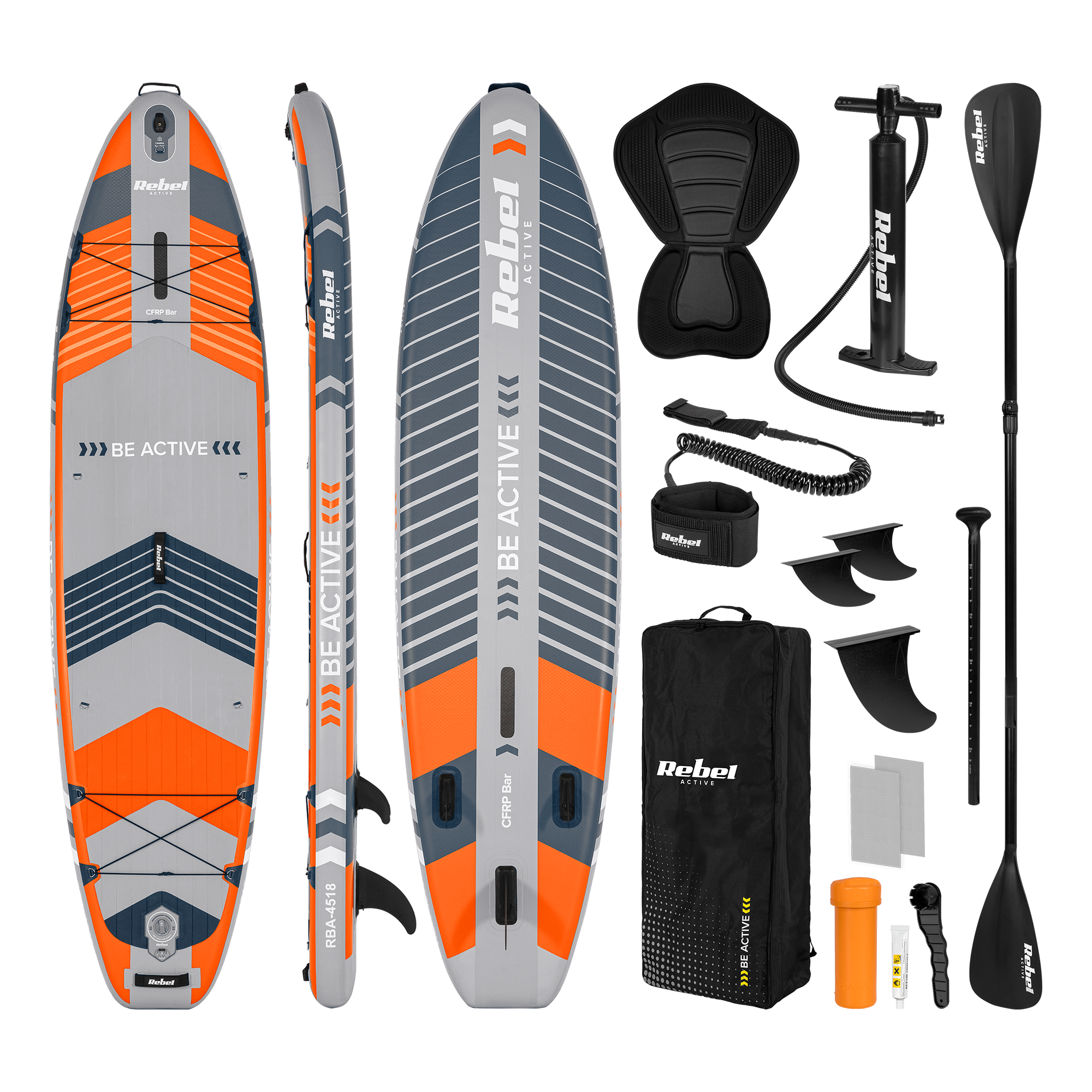 REBEL ACTIVE PRO RBA-4518 SUP dēlis - oranžs