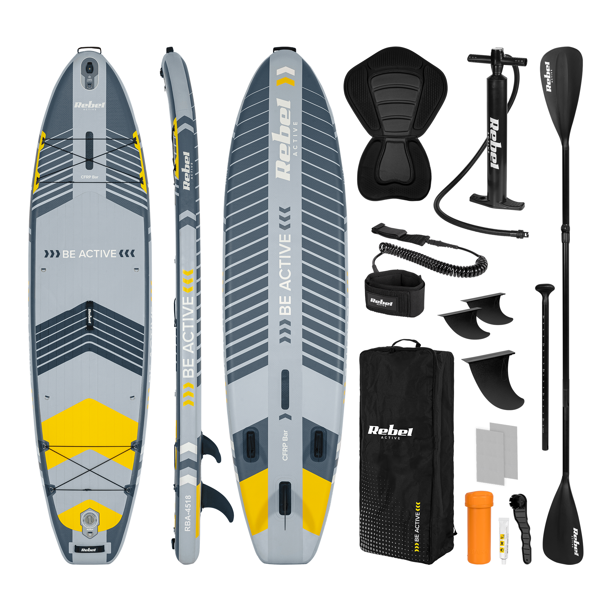 REBEL ACTIVE PRO RBA-4518 SUP dēlis - pelēks