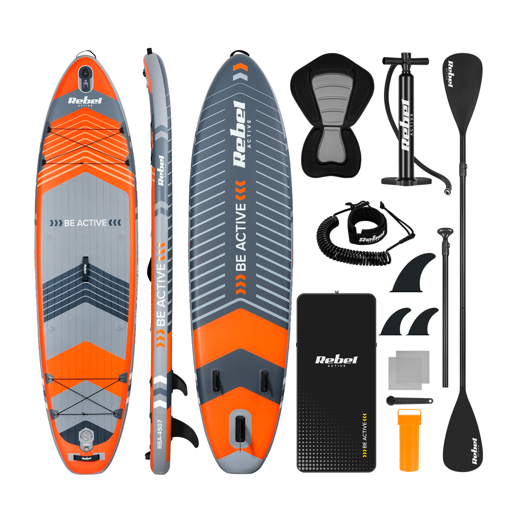 Sup dēlis piepūšams REBEL ACTIVE RBA-4507 SUP dēlis - oranžs