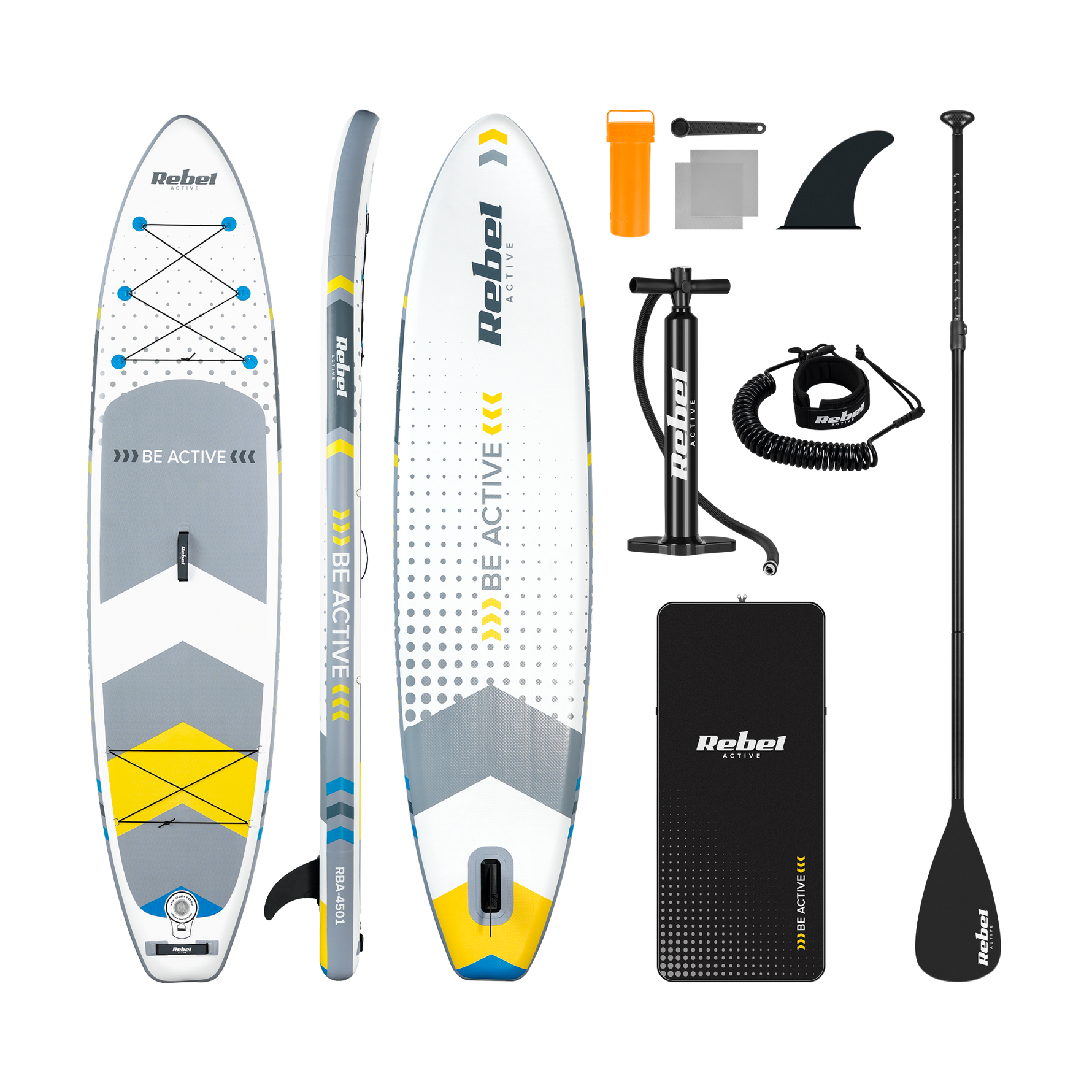 Sup dēlis piepūšams REBEL ACTIVE RBA4500 SUP dēlis - balts