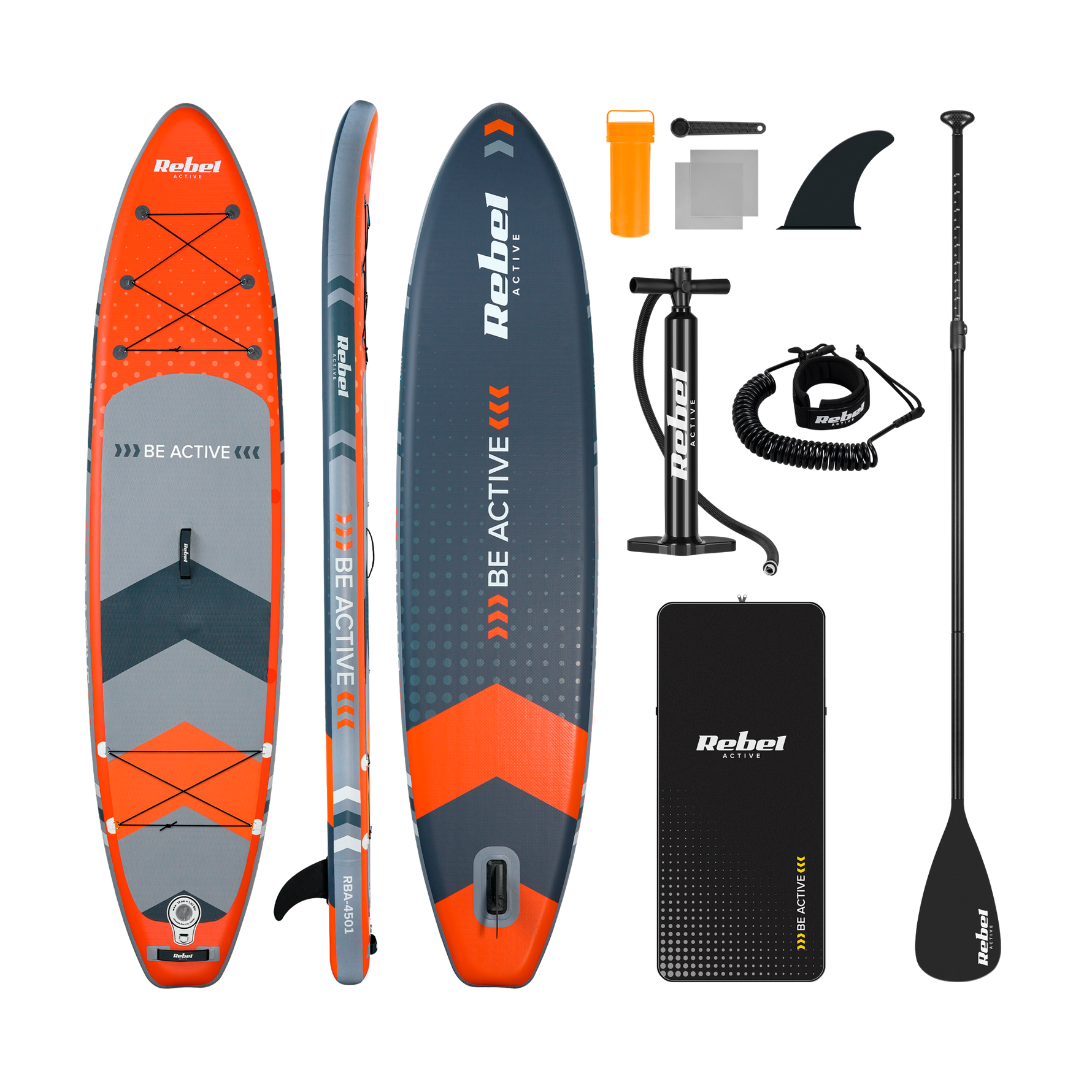 Sup dēlis piepūšams REBEL ACTIVE RBA4500 SUP dēlis - oranžs