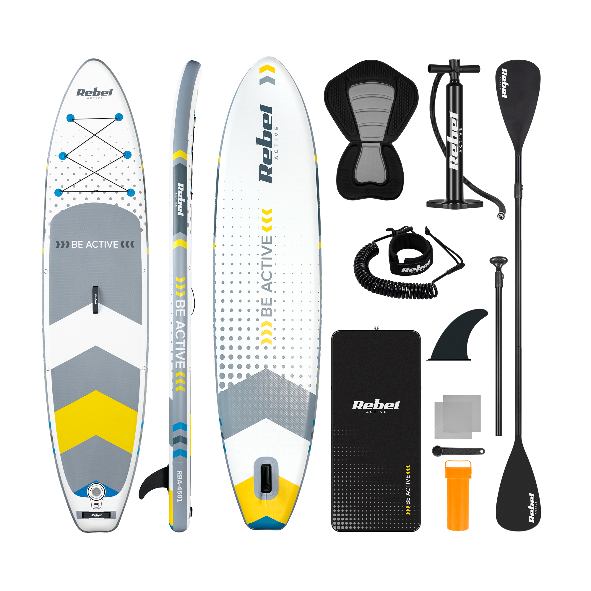 Sup dēlis piepūšams REBEL ACTIVE RBA4501 SUP dēlis - balts