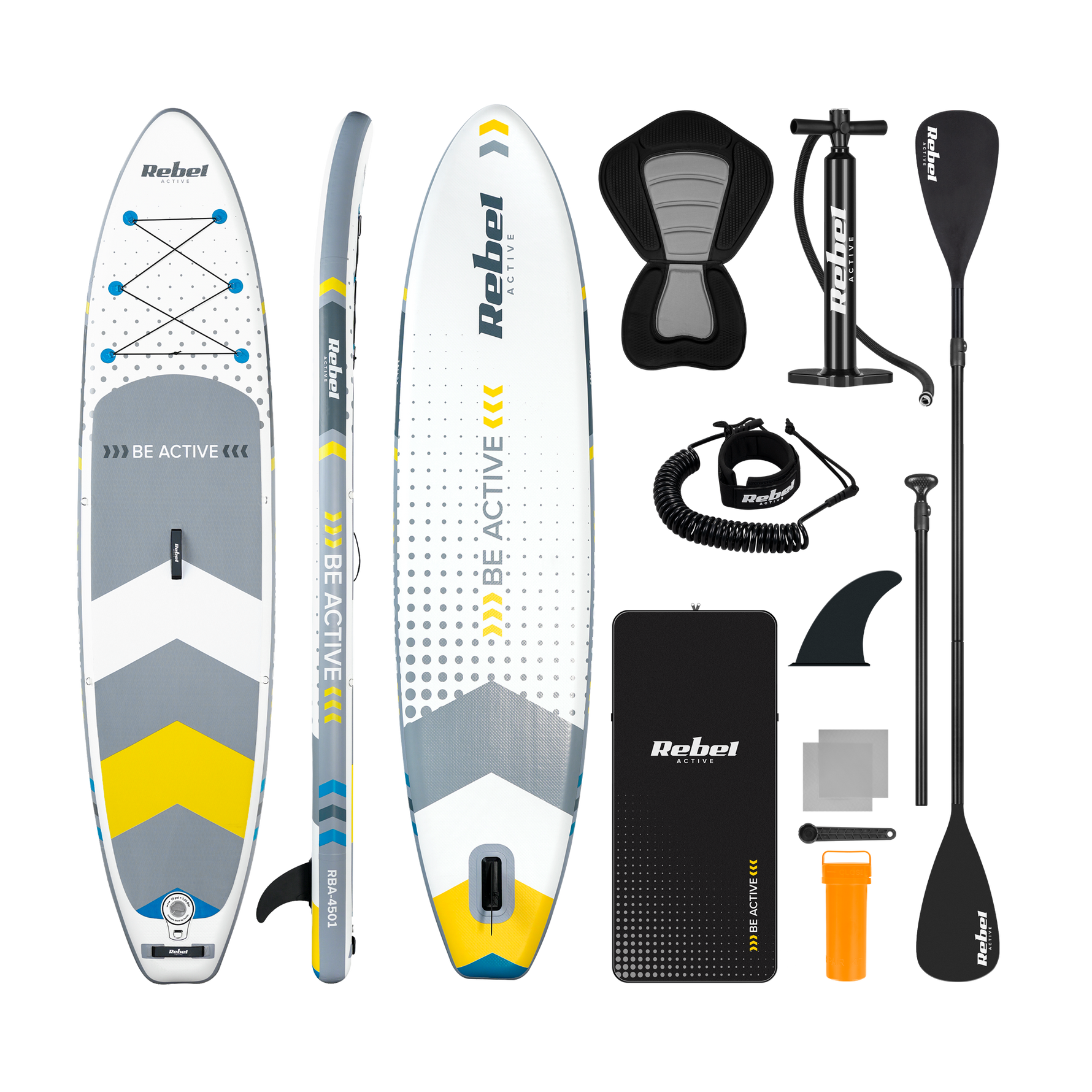 Sup dēlis piepūšams REBEL ACTIVE RBA4501 SUP dēlis - balts