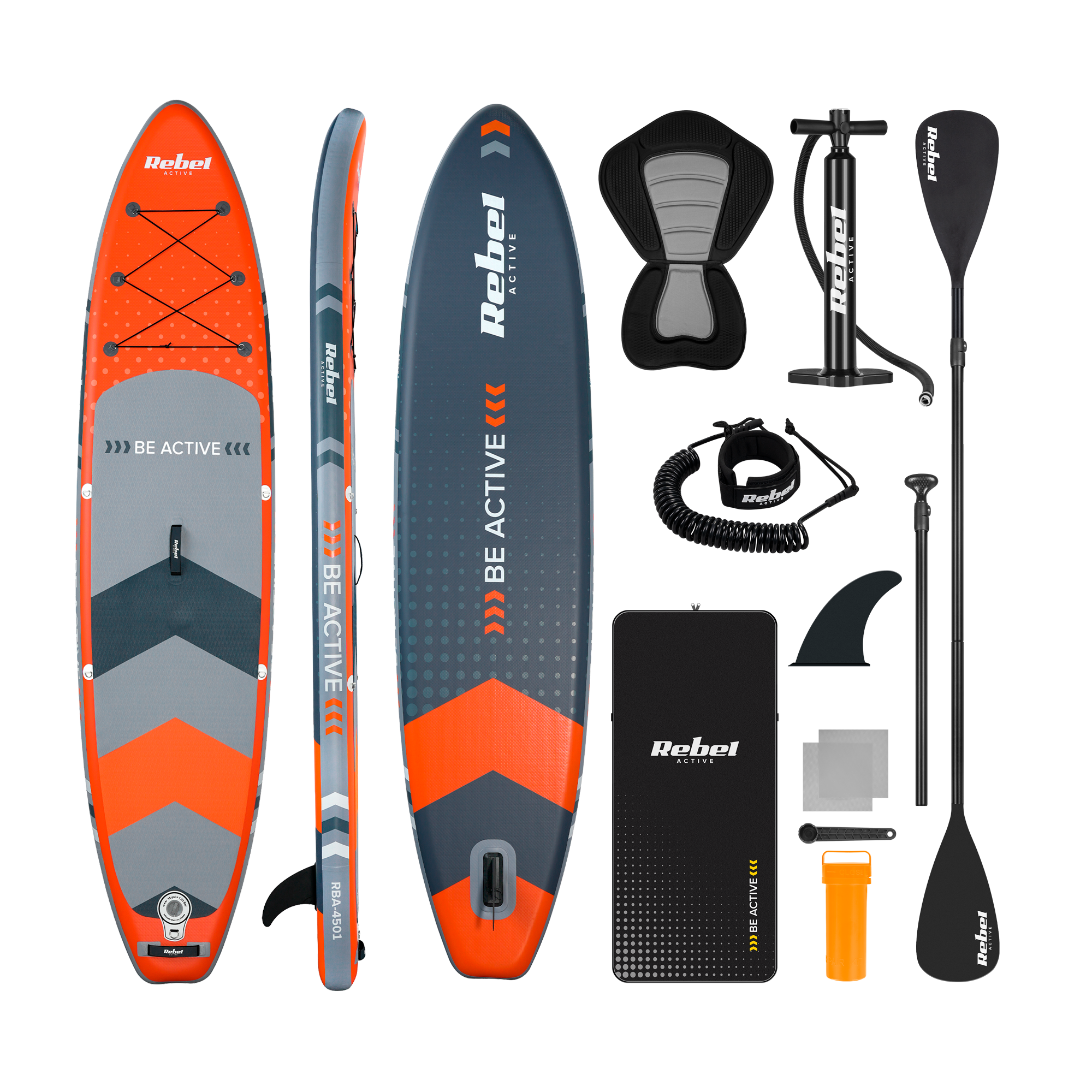 Sup dēlis piepūšams REBEL ACTIVE RBA4501 SUP dēlis - oranžs