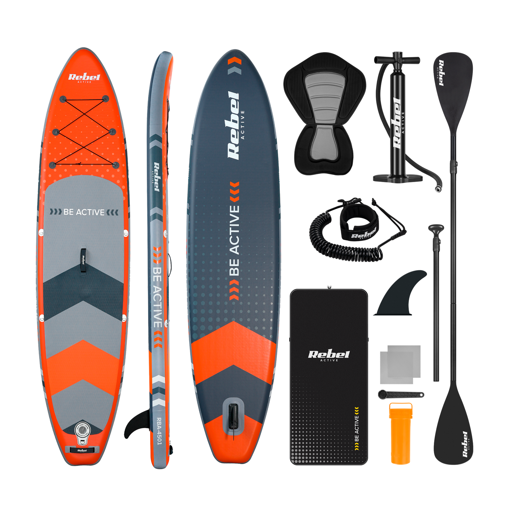 Sup dēlis piepūšams REBEL ACTIVE RBA4501 SUP dēlis - oranžs