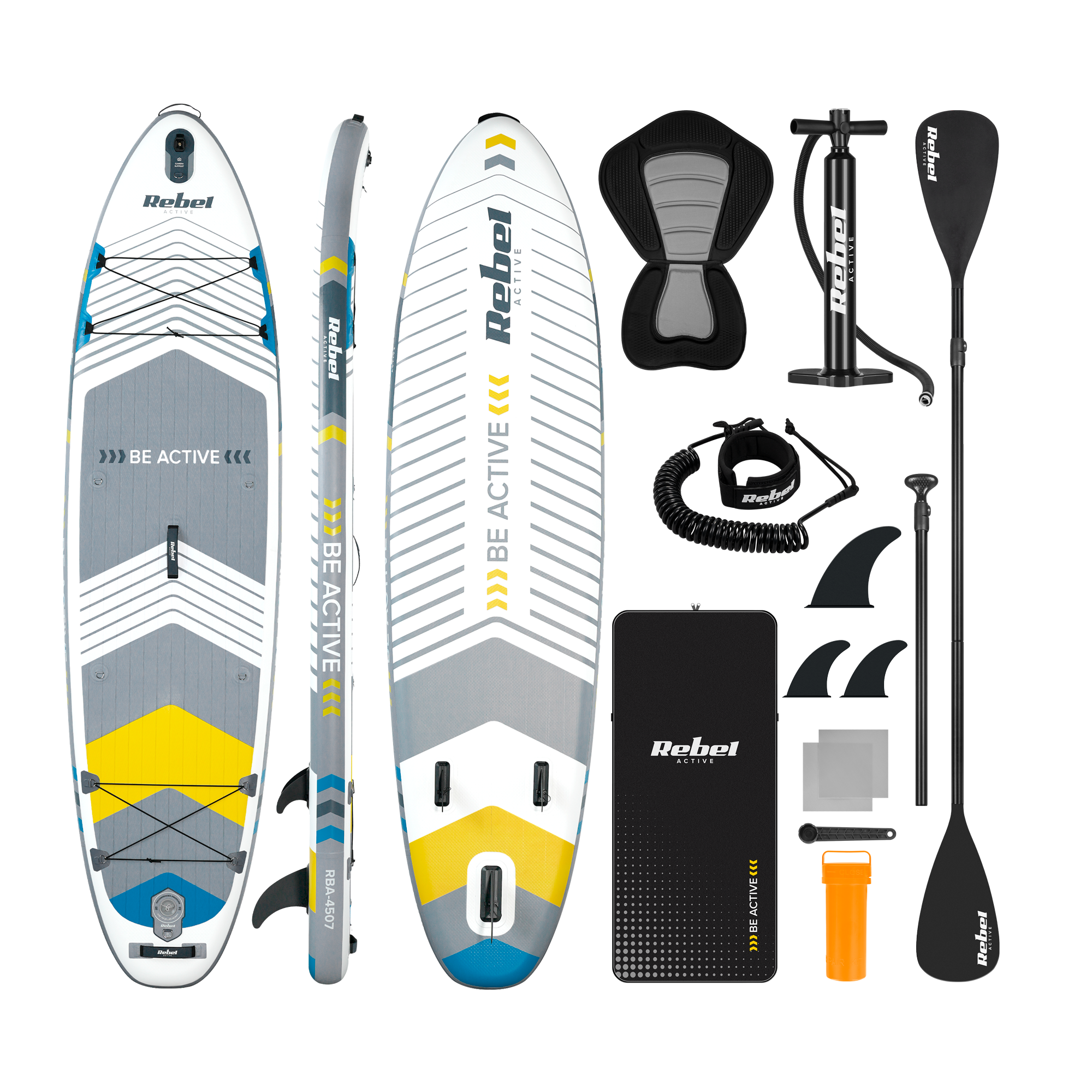 Sup dēlis piepūšams REBEL ACTIVE RBA4507 SUP dēlis - balts