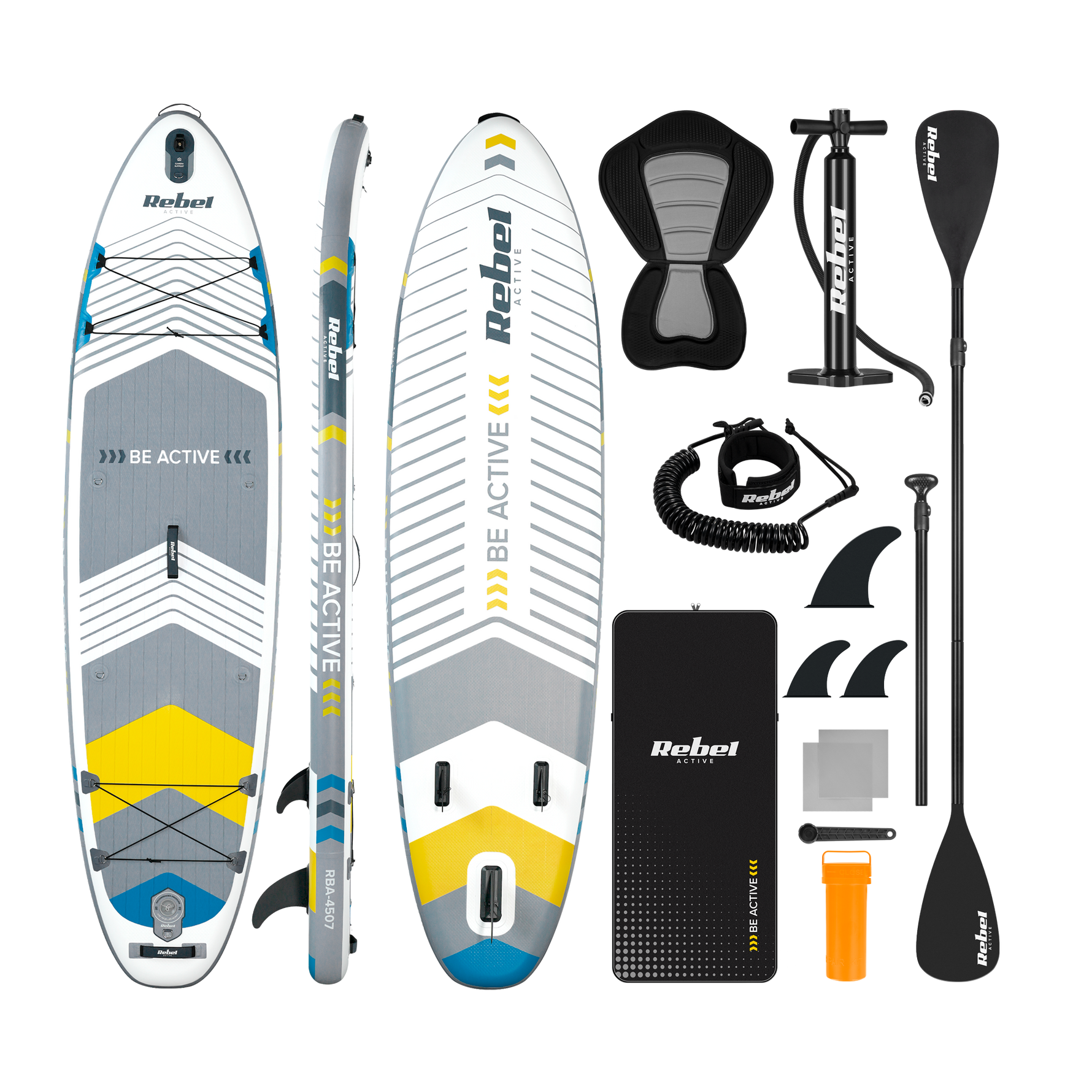 Sup dēlis piepūšams REBEL ACTIVE RBA4507 SUP dēlis - balts
