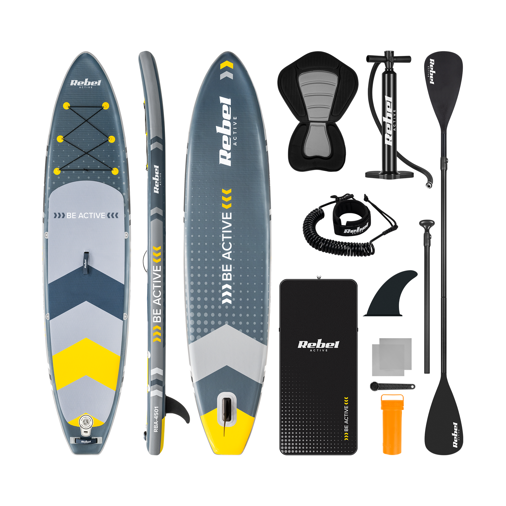 Sup dēlis piepūšams REBEL ACTIVE SUP dēlis ar sēdekli 350x81x15, komplekts RBA4501
