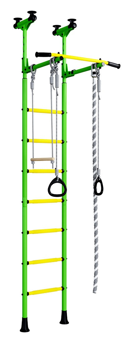 Sporta komplekss (vingrošanas siena) ROMANA Econom 2 zaļi-dzeltens, 243-280x41 cm