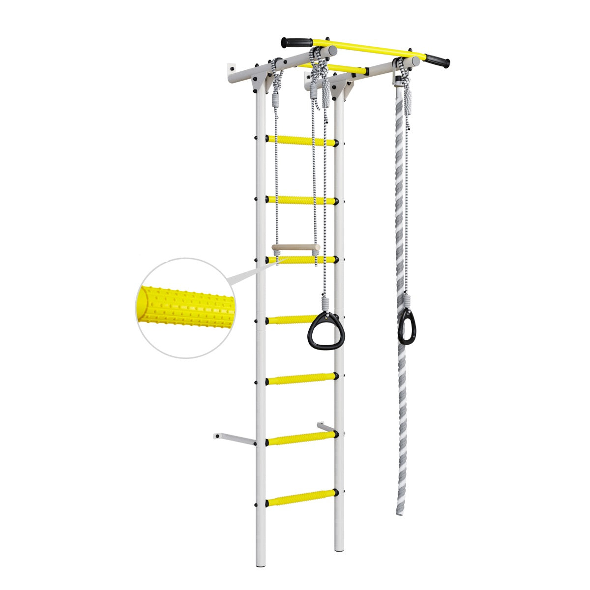 Sporta komplekss (vingrošanas siena) ROMANA Econom 2 zaļi-dzeltens, 243-280x41 cm