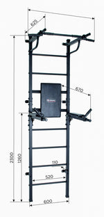 Zviedru siena START, melni, 230x61cm