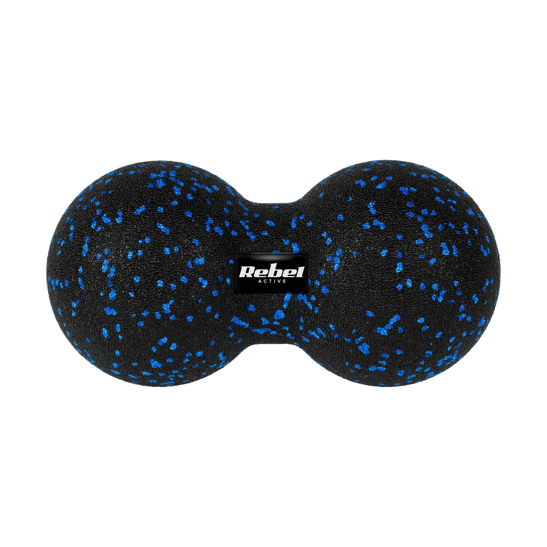 Dubultā masāžas bumba Duoball 12 cm, melna un zila, EPP materiāls, REBEL ACTIVE
