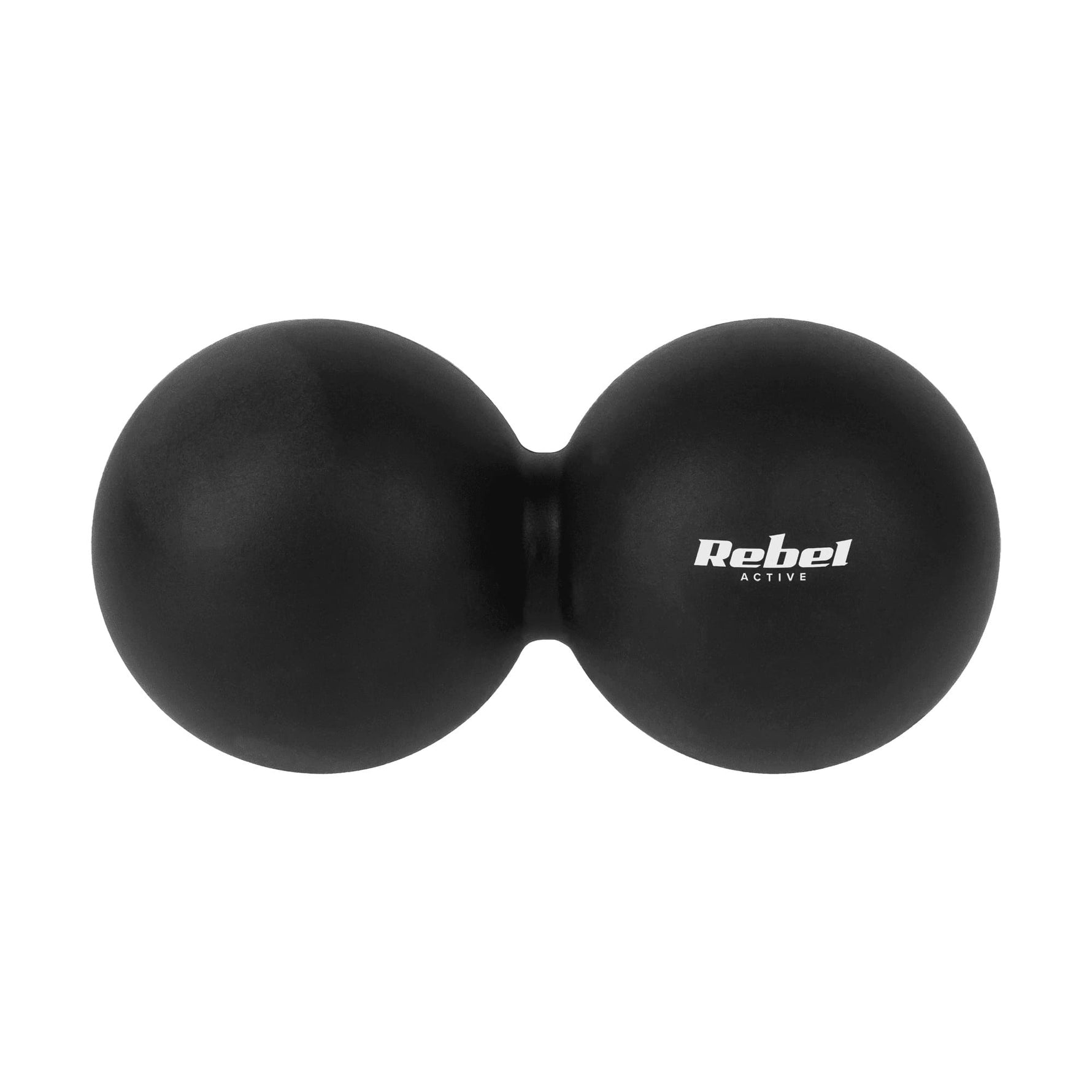 Dubultā masāžas bumba Duoball 6,2 cm, melna, silikona materiāls, REBEL ACTIVE
