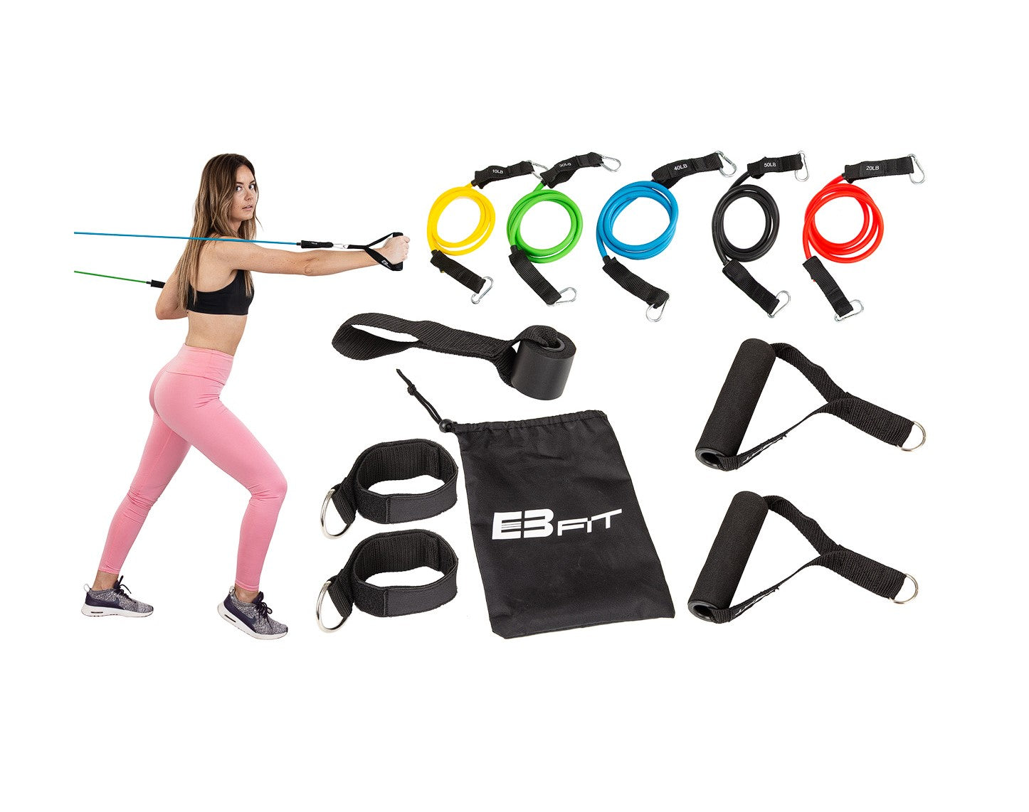 5 pretestības gumiju komplekts Eb Fit crossfit vingrinājumiem