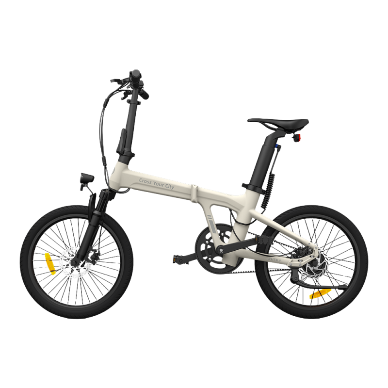 Saliekams elektriskais velosipēds ADO A20S AIR ar priekšējo piekari, Ivory (balts)