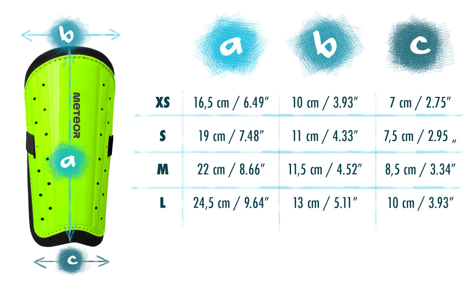 SOCCER SHIN GUARD METEOR M neona zaļš