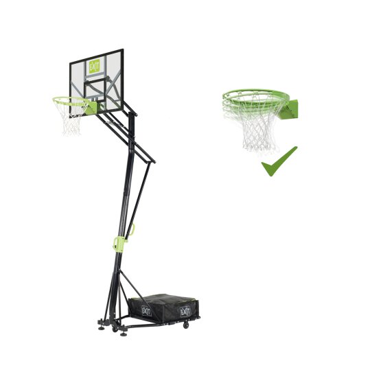 EXIT Galaxy pārvietojamais basketbola grozs uz riteņiem ar dunk grozu - zaļš / melns