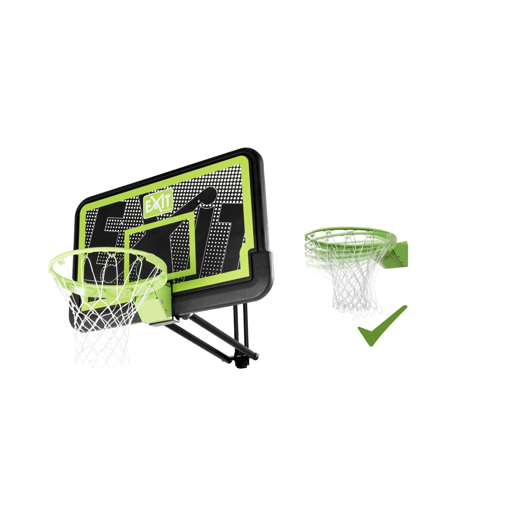 EXIT Galaxy pie sienas stiprināms basketbola dēlis ar stīpu – melns izdevums