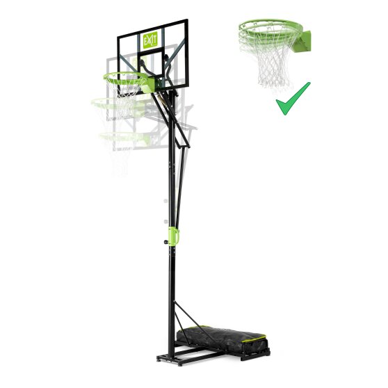 EXIT Polestar portatīvais basketbola statīvs ar dunk grozu - zaļa / melna