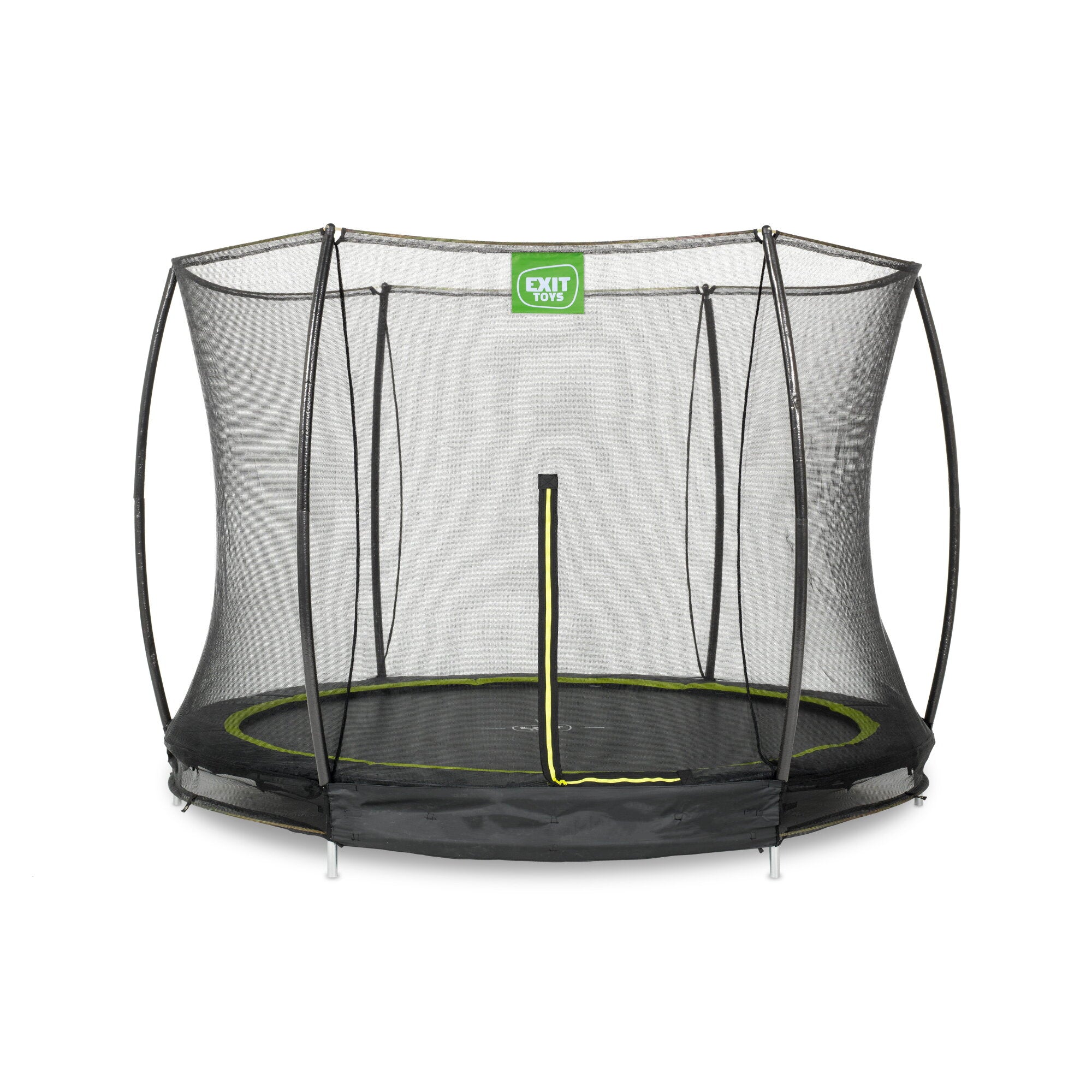EXIT Silhouette zemes batuts ø244cm ar drošības tīklu - melns
