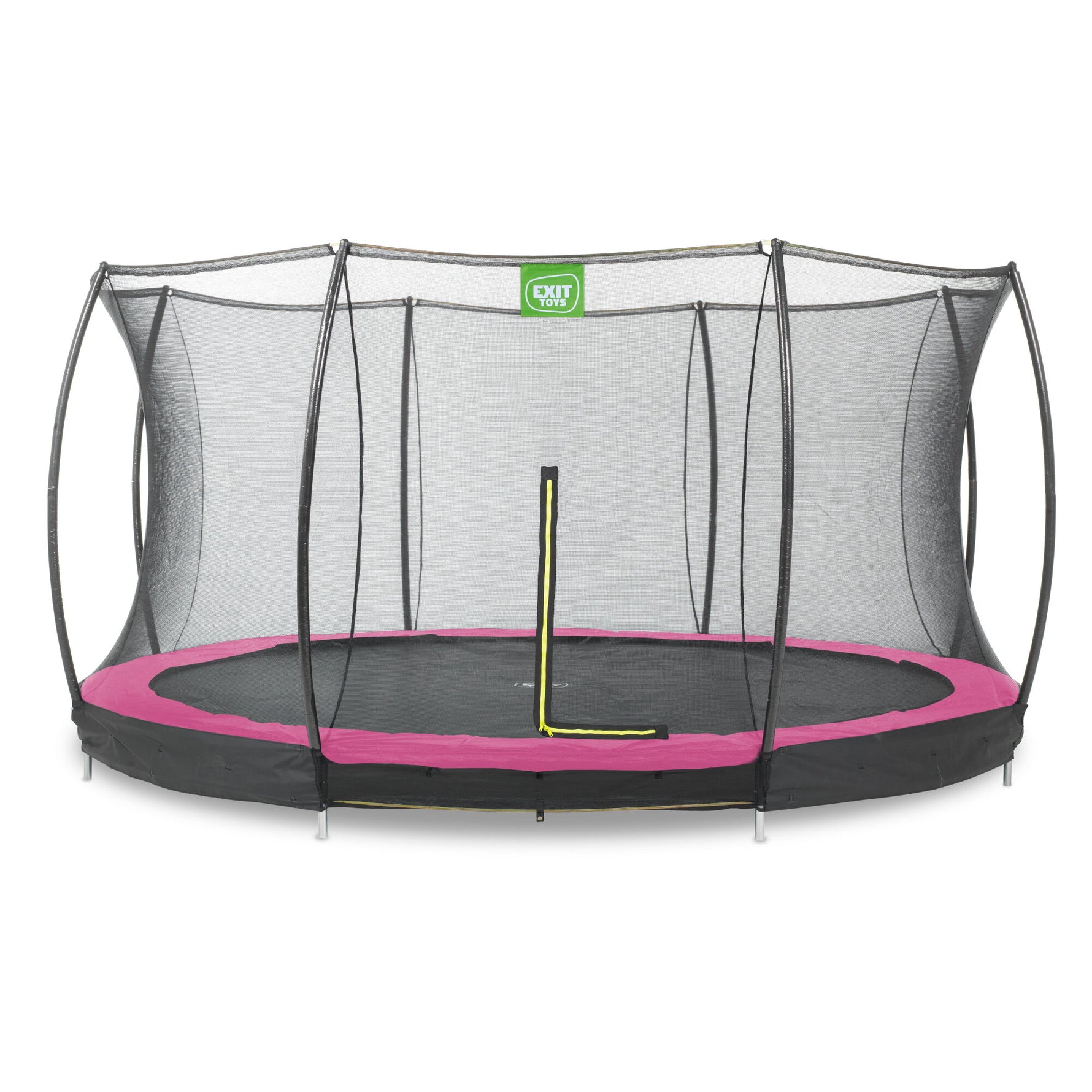 EXIT Silhouette zemes batuts ø427cm ar drošības tīklu - rozā
