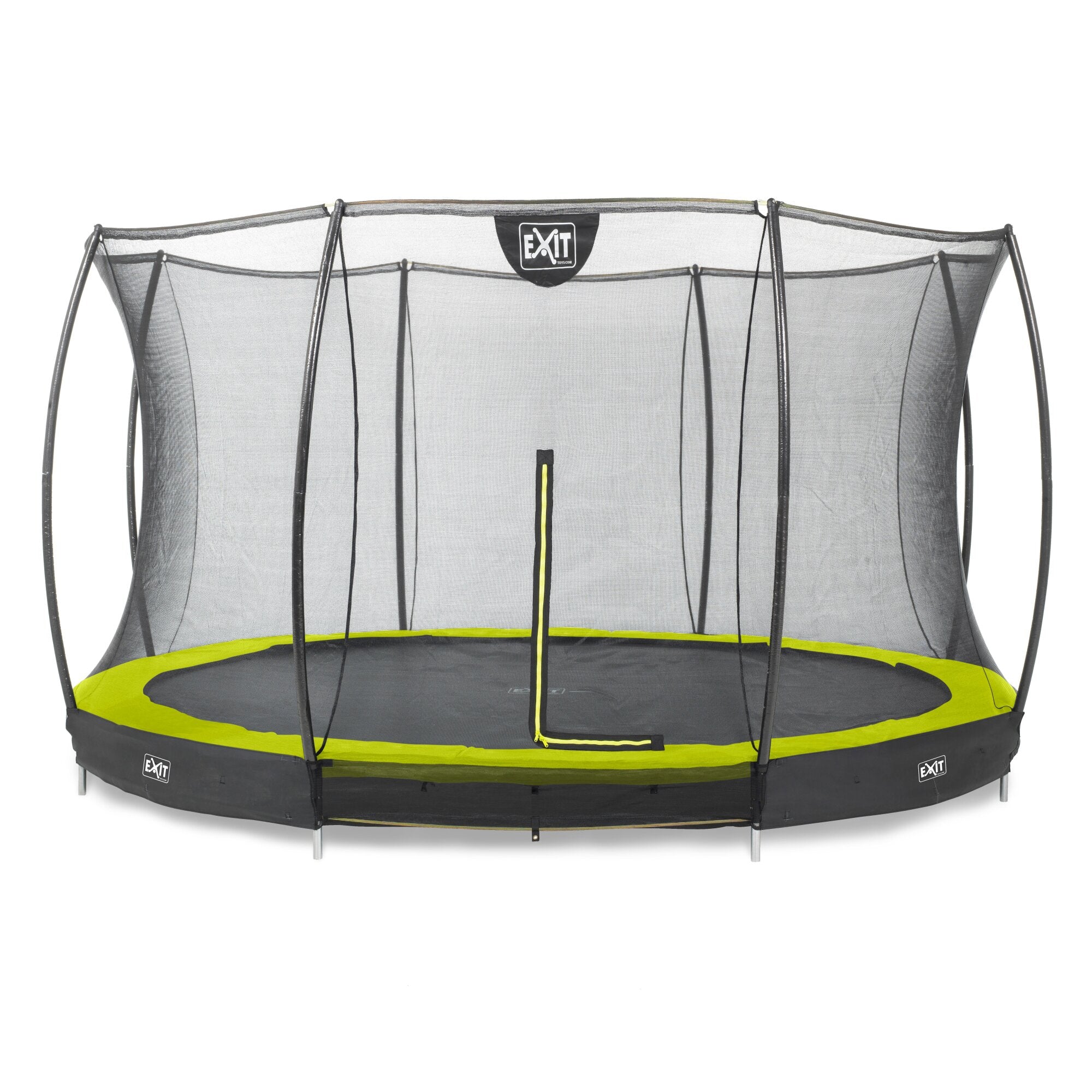 EXIT Silhouette zemes batuts ø427cm ar drošības tīklu - zaļš