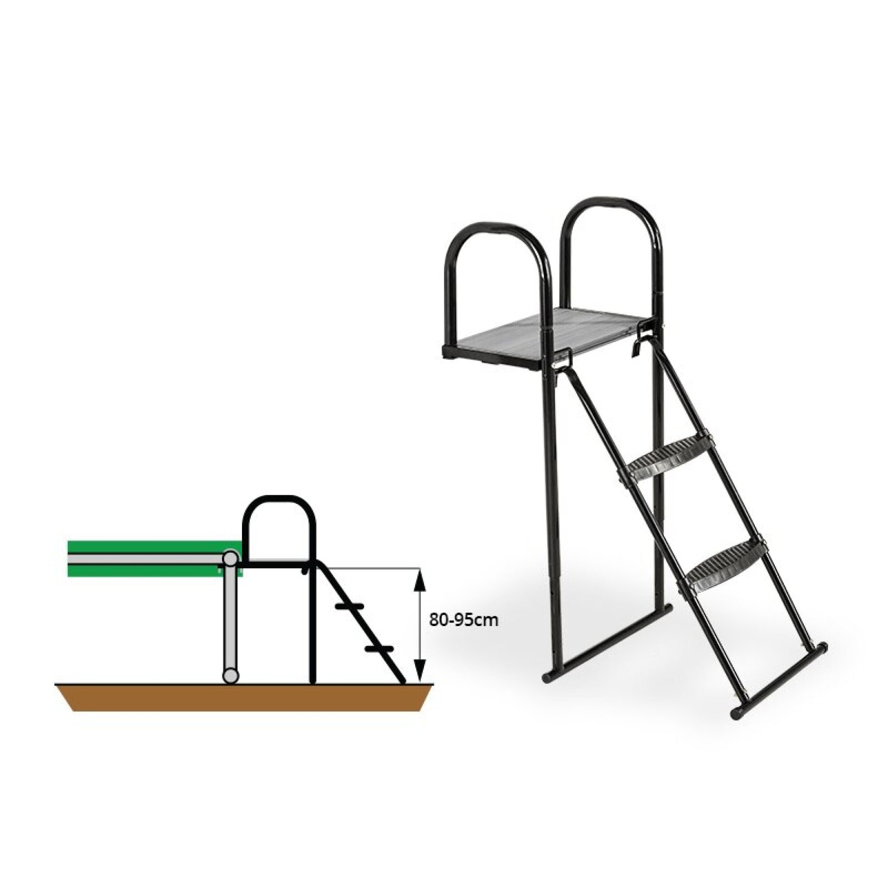 EXIT batuta platforma ar kāpnēm rāmja augstumam 80-95cm