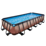 Baseins EXIT Wood 540x250x100cm ar smilšu filtru - brown