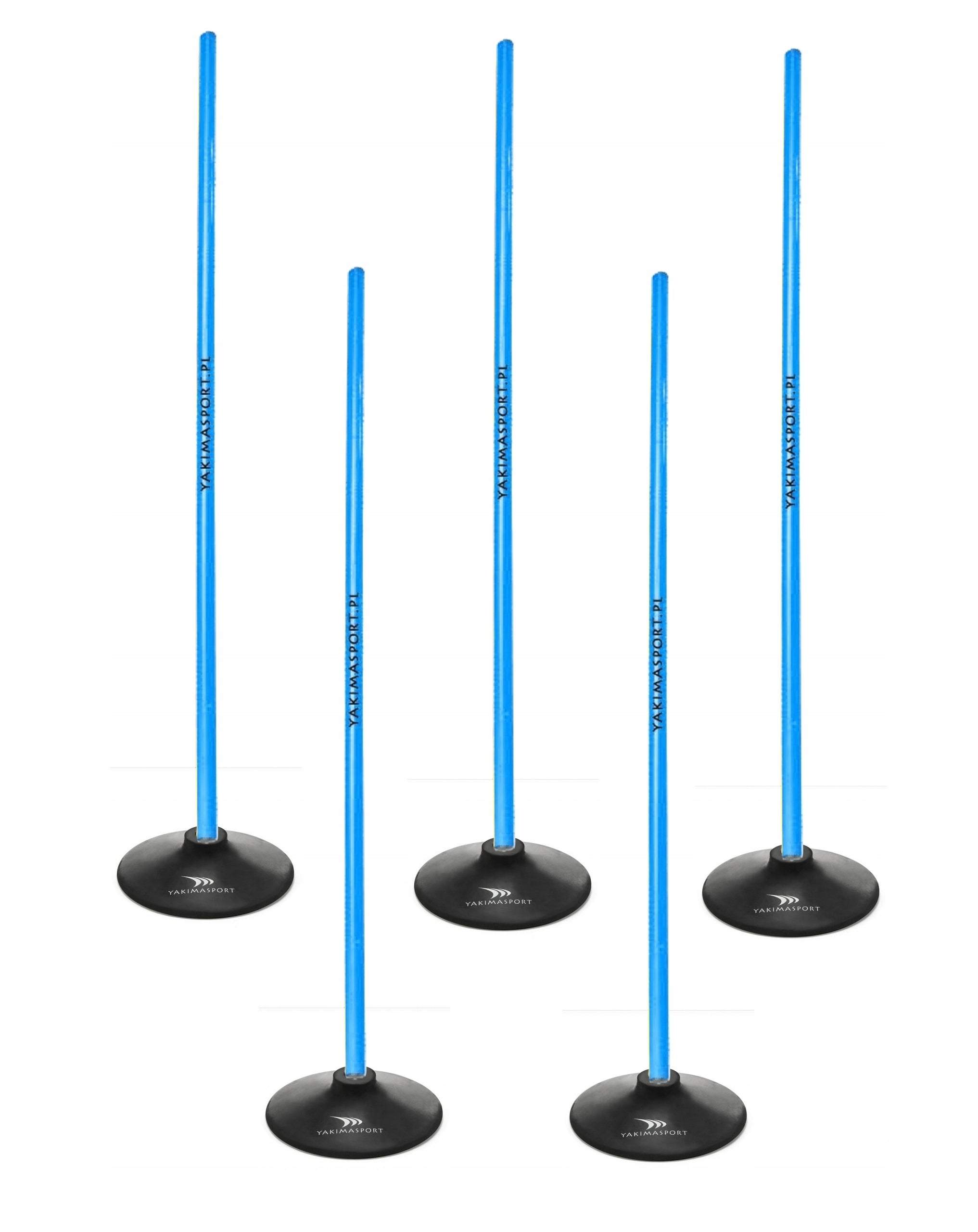 Šķēršļu josla slaloms 160 cm nūjas + pamatne 1,5 kg, zila, Yakimasport