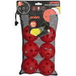 UNIHOC Spēļu bumbas sarkanas Enero 6 gab.