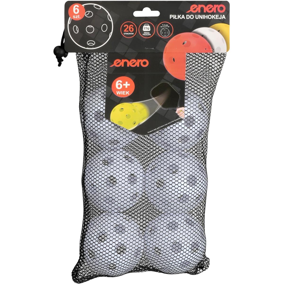 UNIHOC Spēļu bumbas baltas Enero 6 gab.