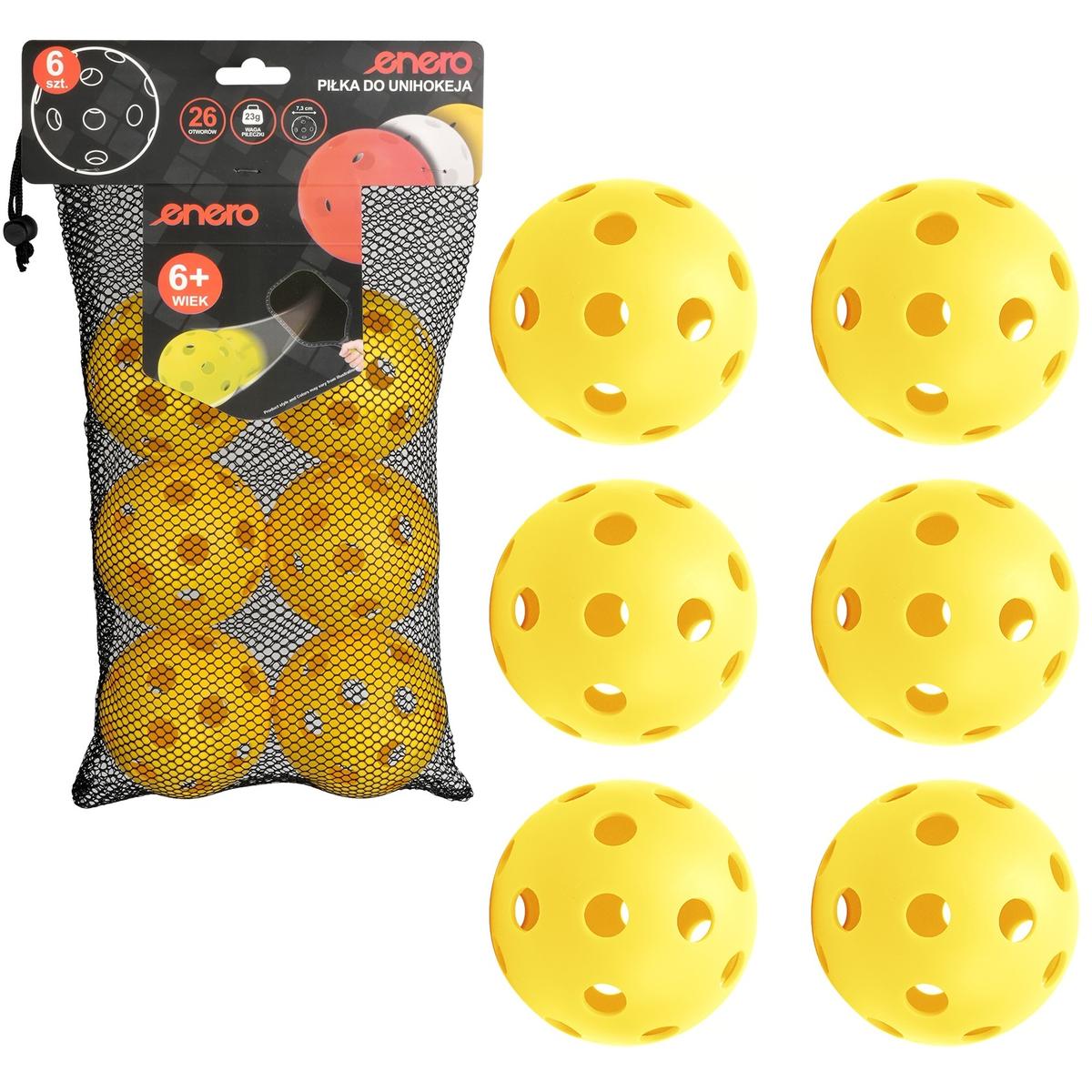 UNIHOC Spēļu bumbas dzeltenas Enero 6 gab.