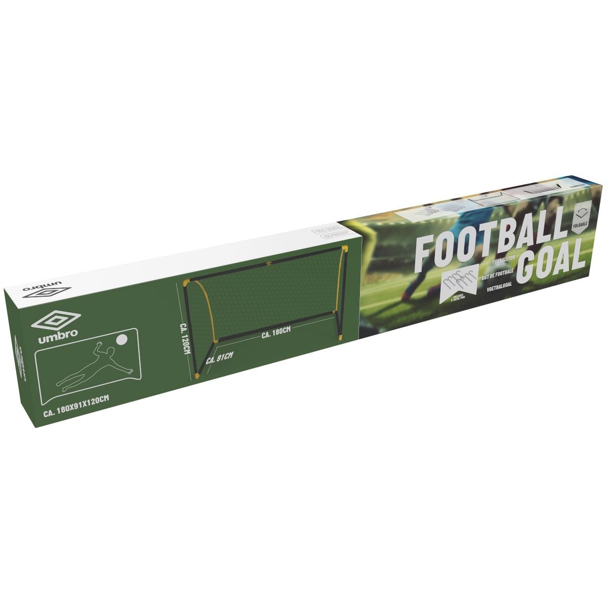 Futbola vārti ar tīklu 180x120x91cm UMBRO