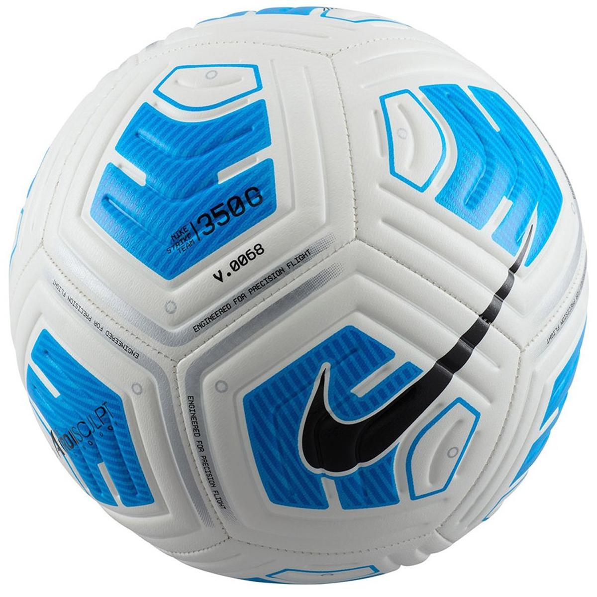 NIKE STRIKE BALTA/ZILA/MELNA FUTBOLA BUMBAS 5. IZMĒRS