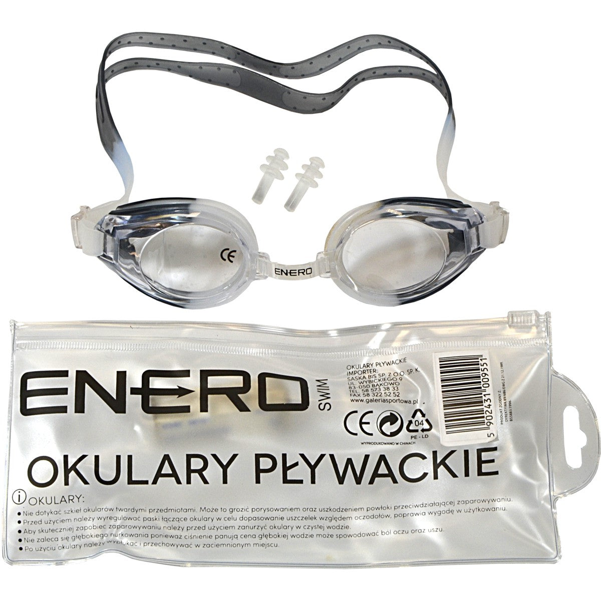 Peldēšanas brilles + Enero aizbāžņi melni