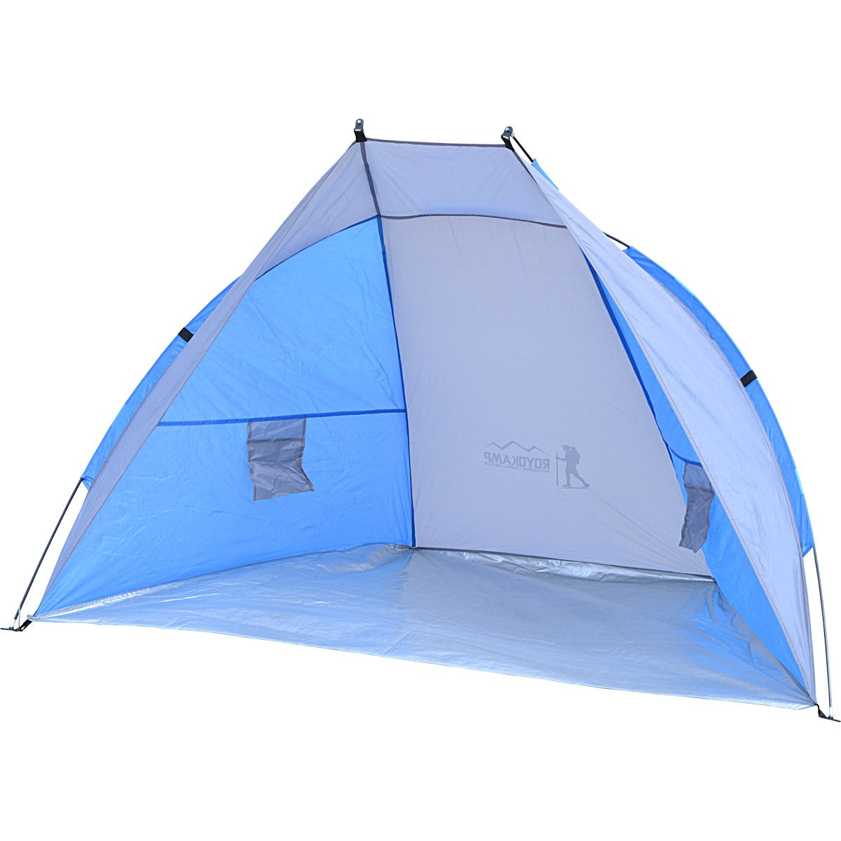 Telts pludmales segums Saule 200x120x120cm pelēks un zils Enero Camp