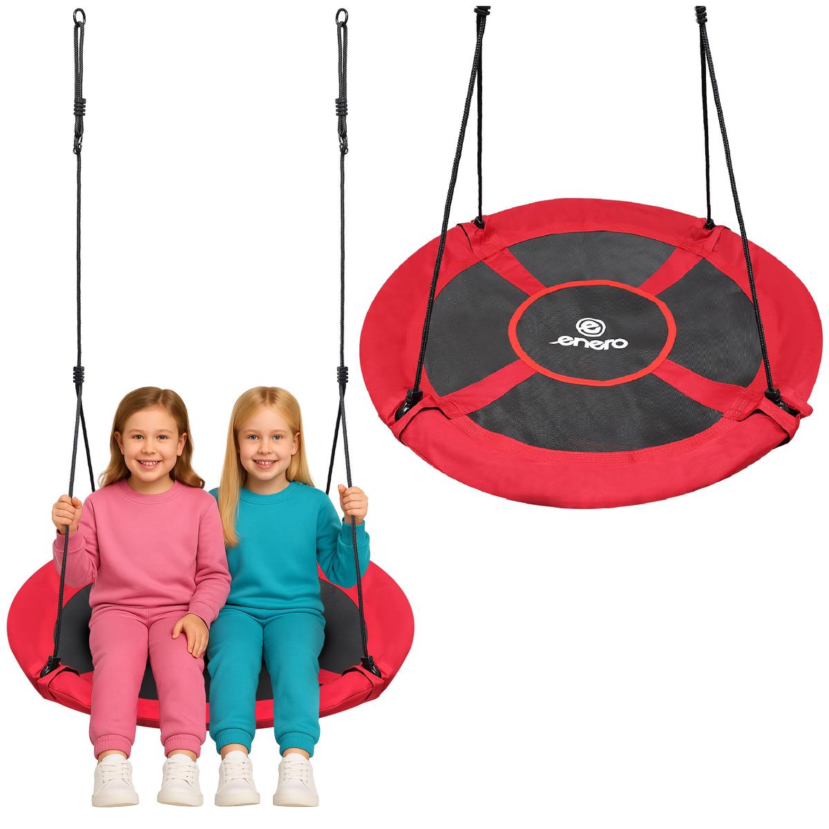Stārķa ligzdas dārza šūpoles 100 cm XXL sarkanas