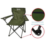 Saliekamais tūristu krēsls 50X50X80 CM zaļš