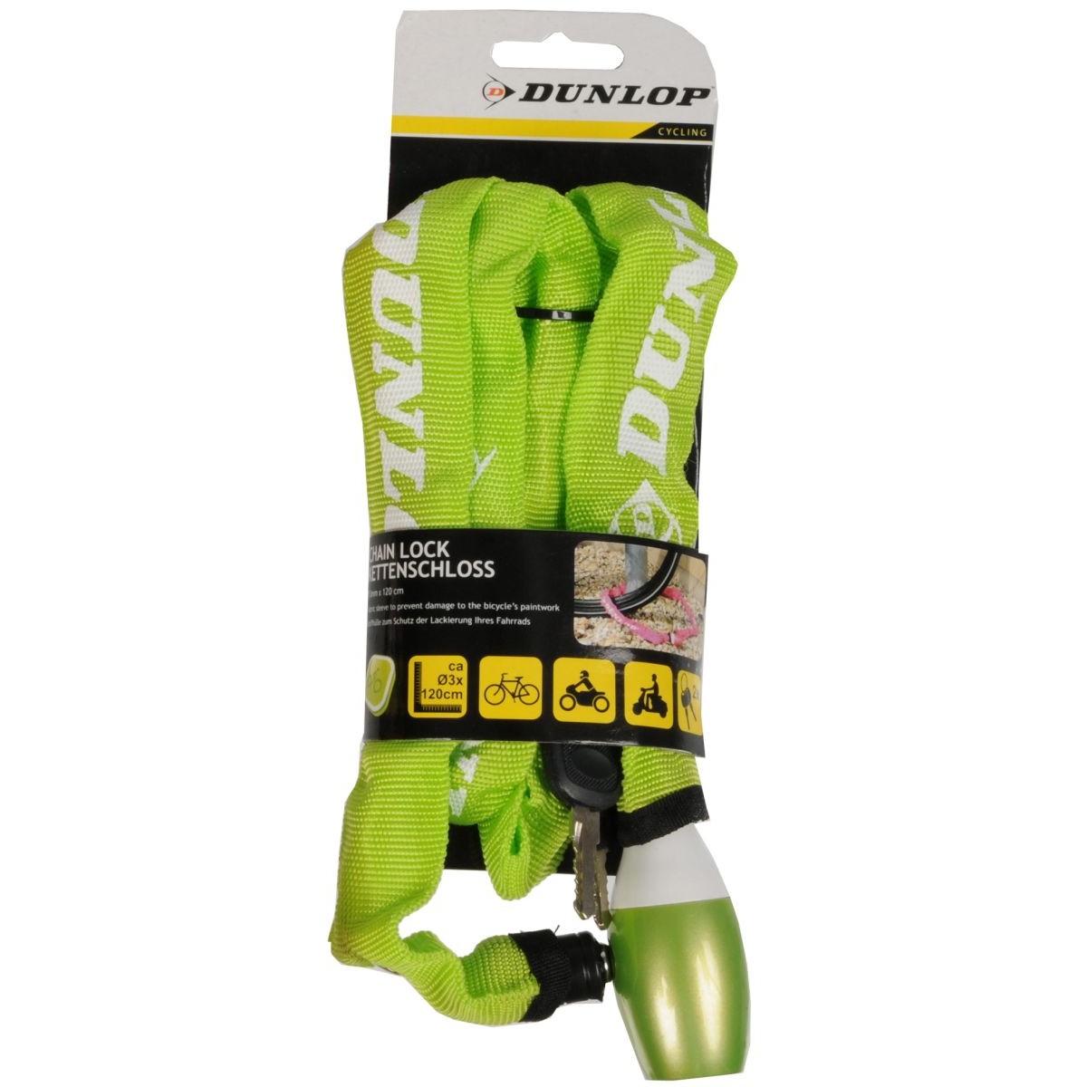 Velosipēda slēdzenes ķēdes slēdzene 120cm Dunlop