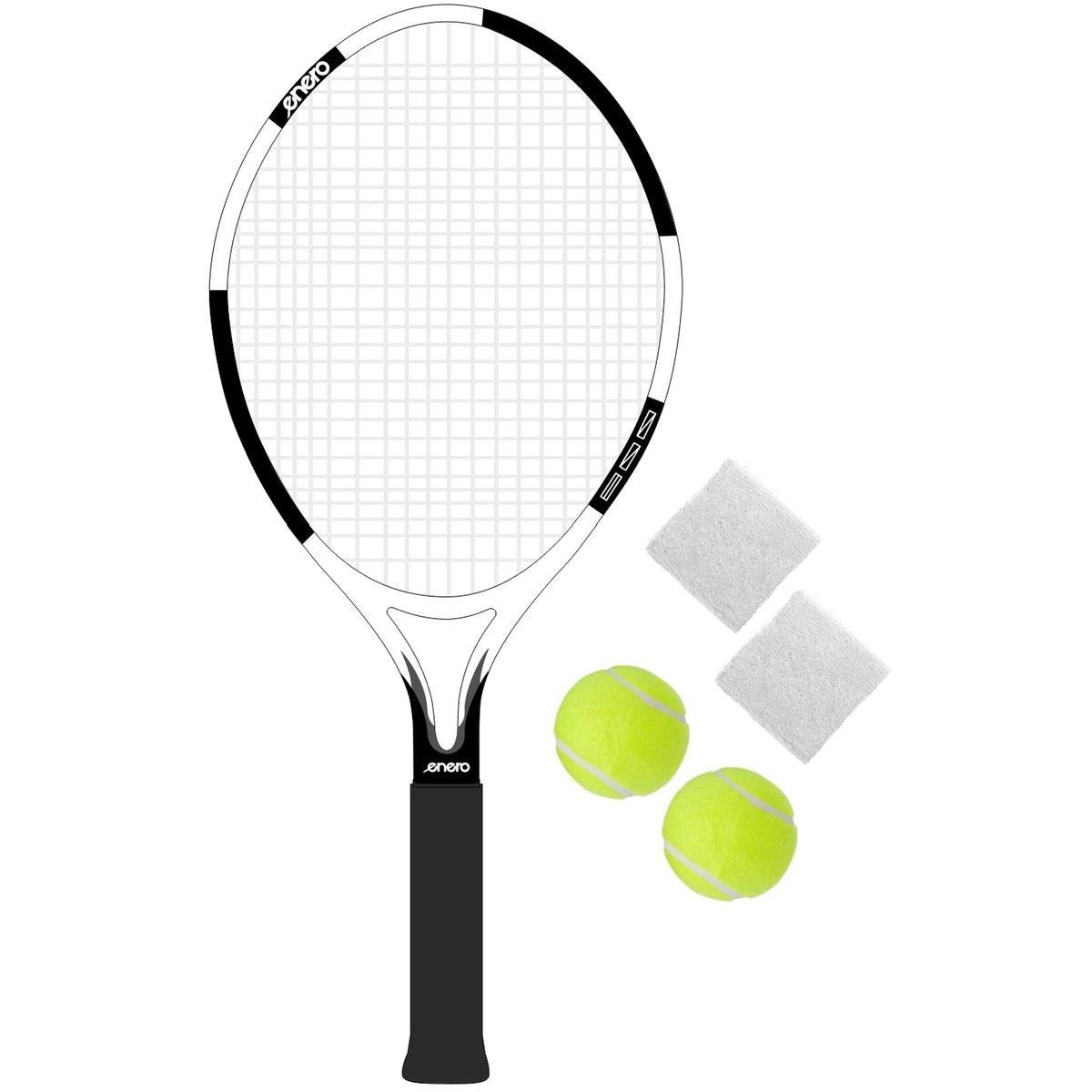 4-IN-1 TENISA KOMPLEKTS RACKET 2 BALLS ENERO ROKAS KOMPLEKTS
