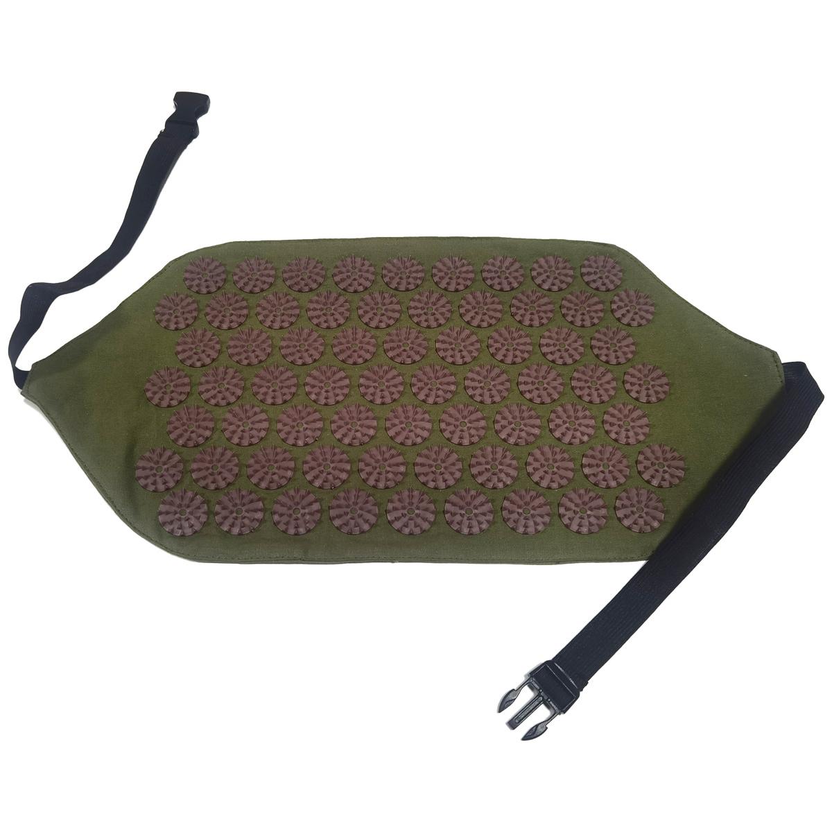 ZAĻI BRŪNA AKUPRESŪRA JOGAS MASĀŽAS JOSTA 45x21x0,5CM EB FIT