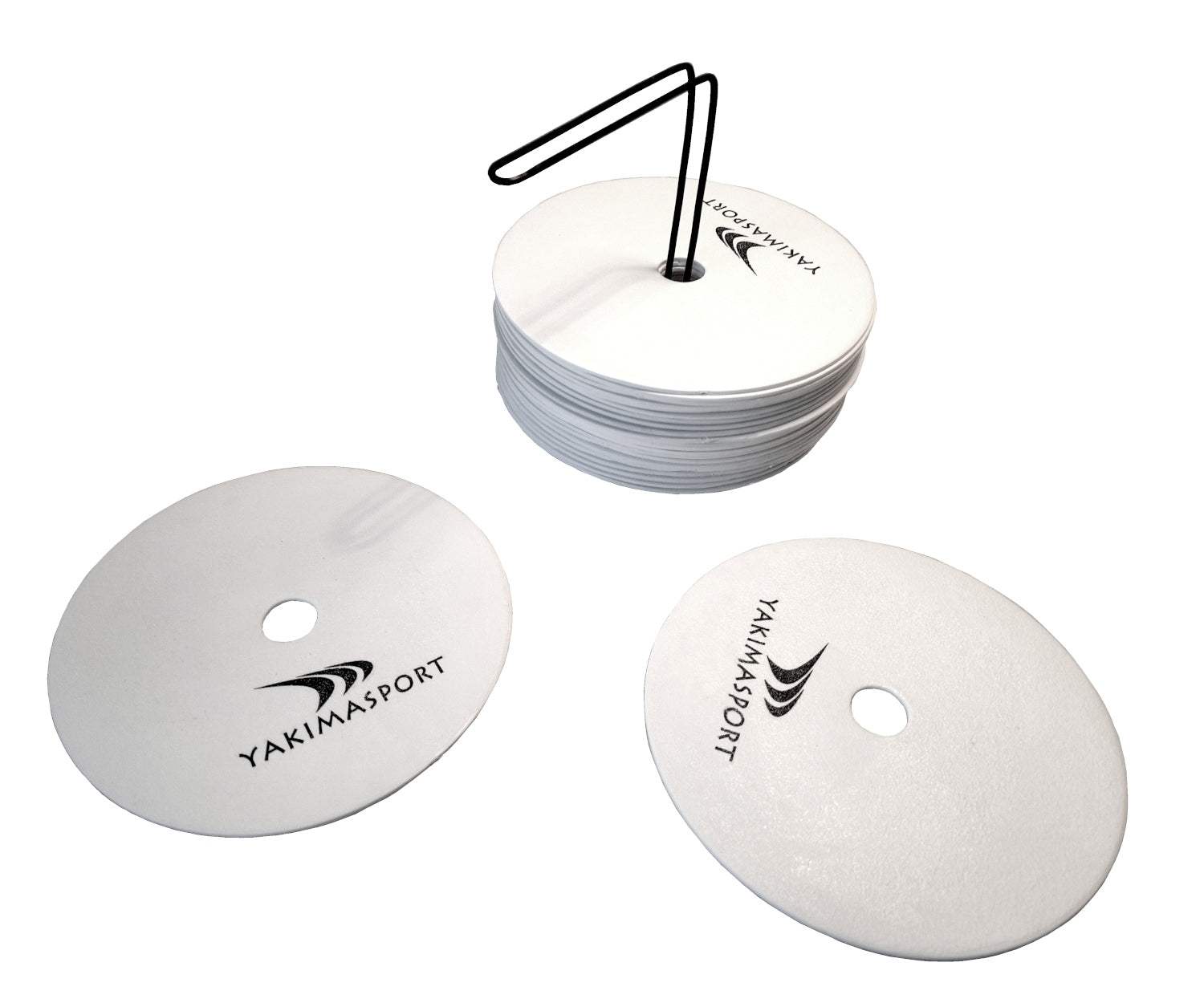 Treniņu marķieri (marķēšanas paklājiņi) - komplektā 24 balti Yakimasport
