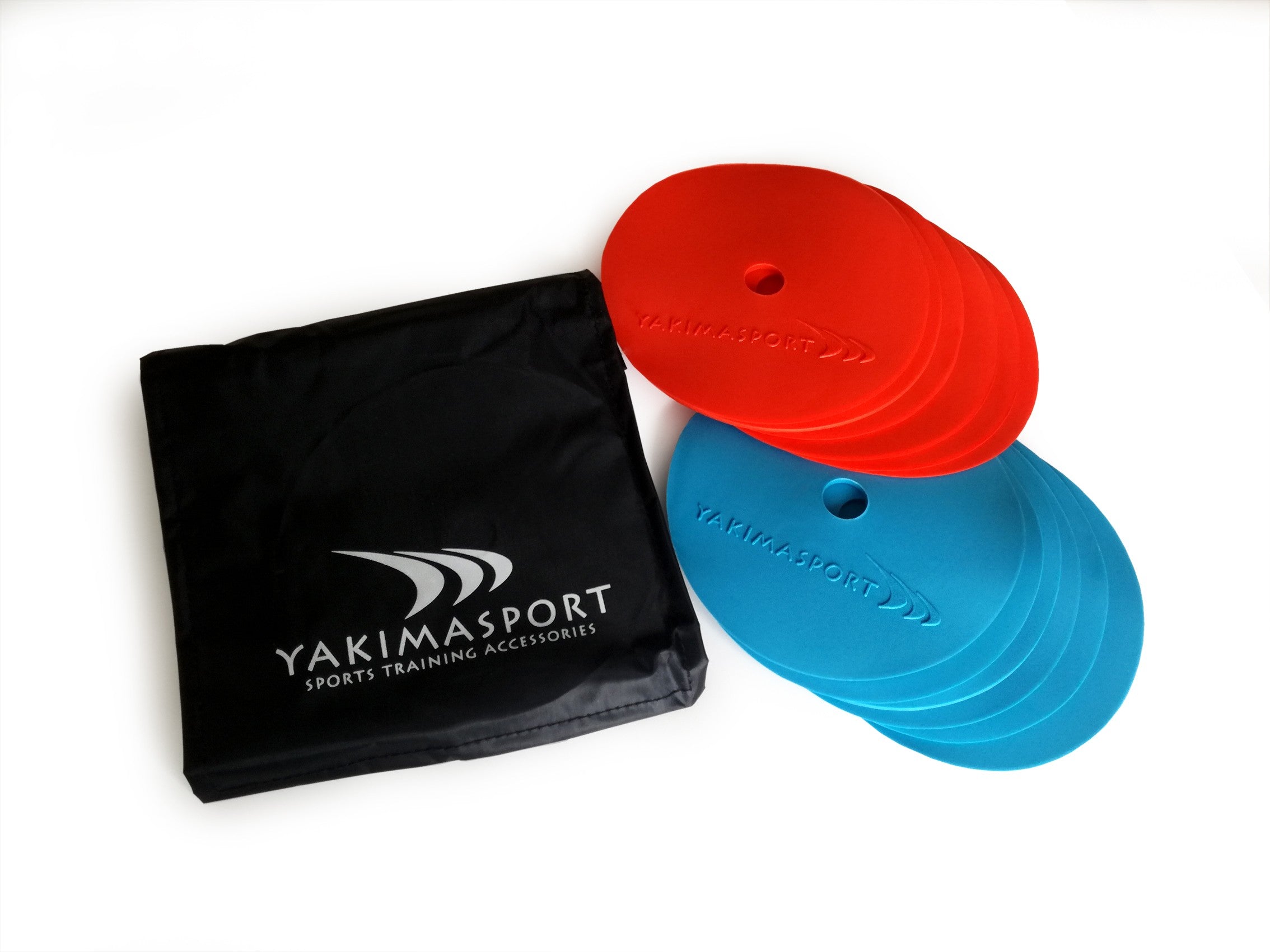 Treniņu marķieri (marķēšanas paklājiņi) - komplektā 12 zili sarkani Yakimasport