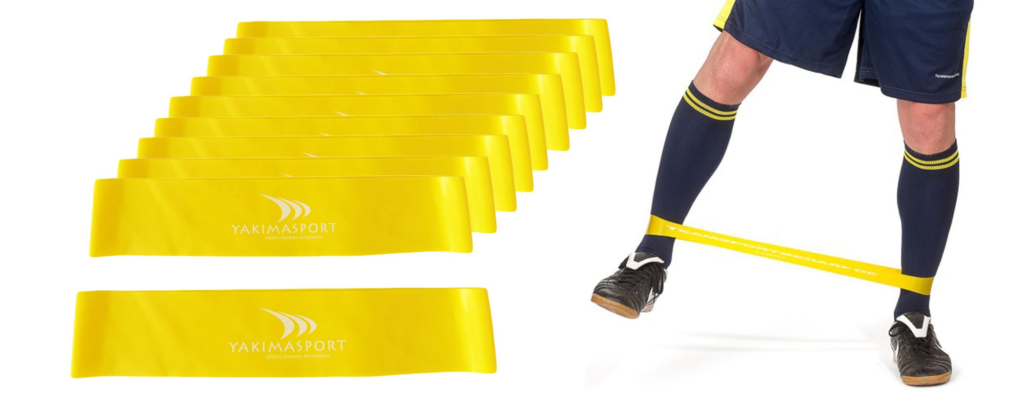 Fitnesa gumija - 20 gab. DZELTENU elastīgo lentu komplekts - Yakimasport zema pretestība